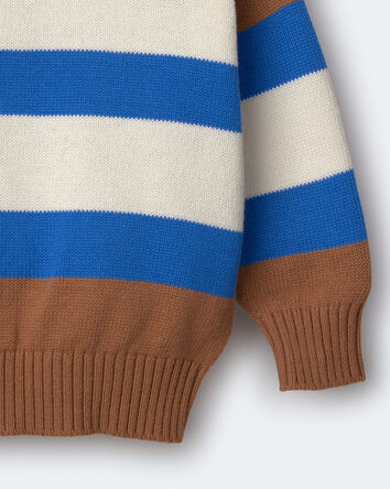 Toddler Relaxed Sweater in Stripes - Brown, 