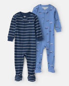 Baby Boy 2-Pack Boat Snug Fit 1-Piece Pyjama Set - Blue, image 1 of 6 slides