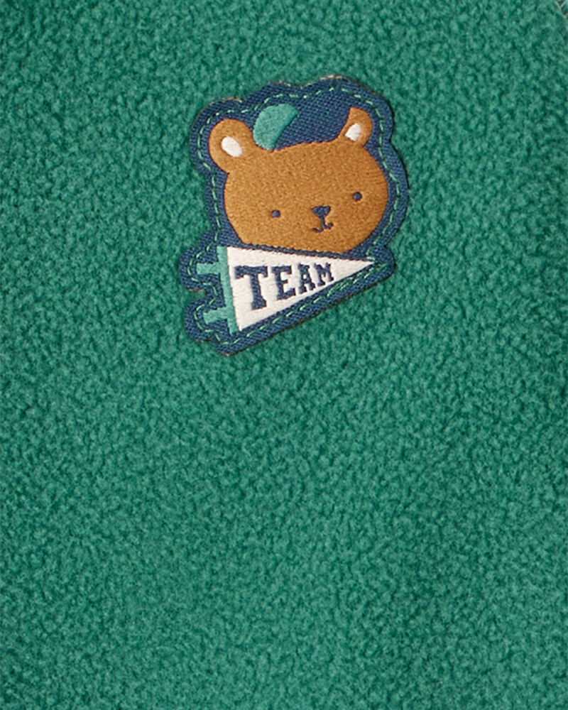 Baby Boy Bear Loose Fit Long-Sleeve Sleeper- Green, image 3 of 4 slides