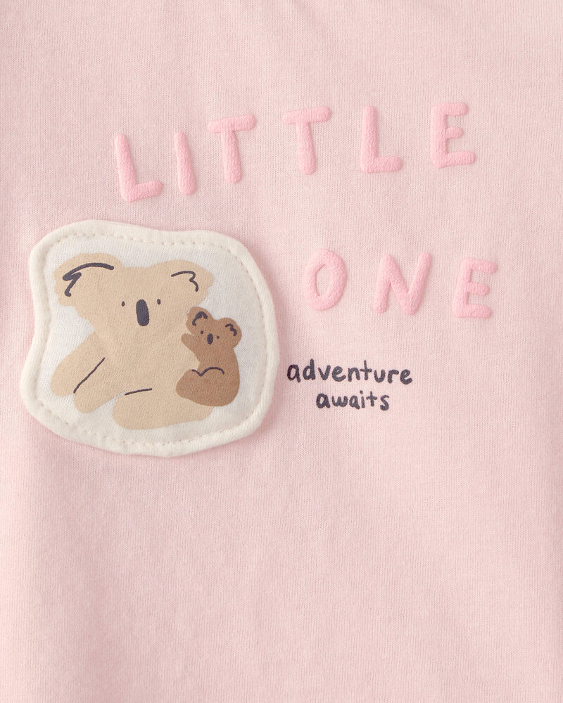 Baby Girl 'Little One' Koala Graphic Tee - Pink, image 3 of 4 slides