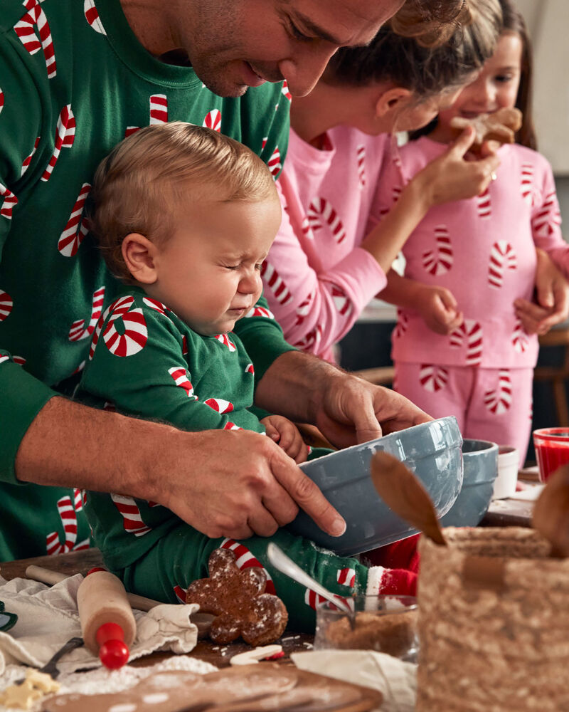 Pink Kid 2-Piece Christmas Candy Cane 100% Snug Fit Cotton