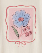 Toddler Girl Flower Long-Sleeve Graphic Tee - Cream, image 2 of 3 slides