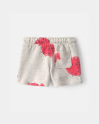 B&eacute;b&eacute; gar&ccedil;on - Short en jersey bouclette &agrave; motif poissons-globes - Gris/Rouge, image 2 sur 3 diapositives