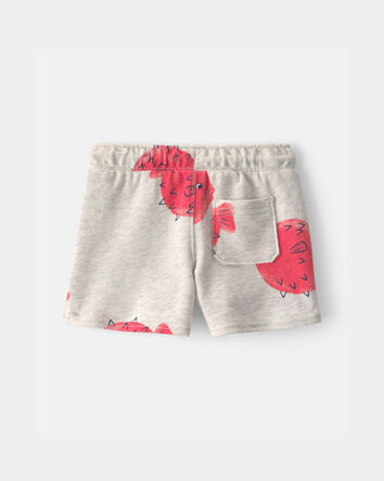 Baby Boy Pufferfish French Terry Shorts - Grey/Red, 