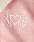 Baby Girl Polo Collared Cotton Dress - Pink, image 4 of 6 slides