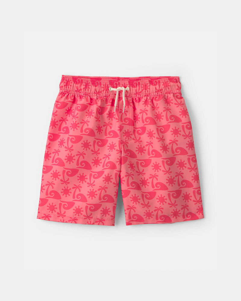 Boys Tropical Swim Trunks - Red, image 1 of 6 slides