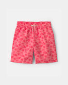 Boys Tropical Swim Trunks - Red, image 1 of 6 slides