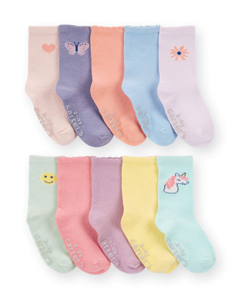 Enfant en bas âge 10 paires de chaussettes mi-mollet, image 2 sur 3 diapositives