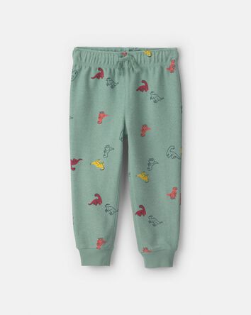 Tout-petit gar&ccedil;on - Ensemble 2 pi&egrave;ces haut manches longues et pantalon en jersey bouclette &agrave; motif dinosaure - Vert, 