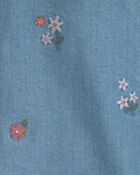 Girls Floral Denim Jacket - Light Wash, image 2 of 3 slides
