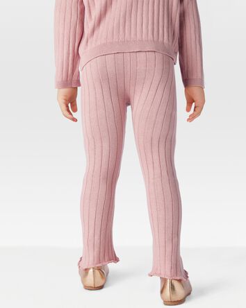 Toddler Sweater Knit Pull-On Flare Pants - Pink, 