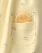 Baby Girl Sunshine Short-Sleeve Romper - Yellow, image 3 of 4 slides