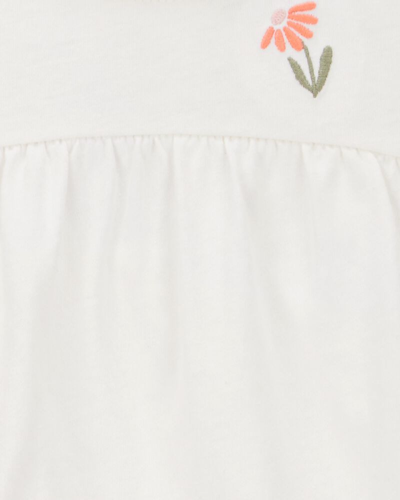 Baby 2-Piece Floral Peplum Bodysuit Pant Set - Orange, image 3 of 4 slides