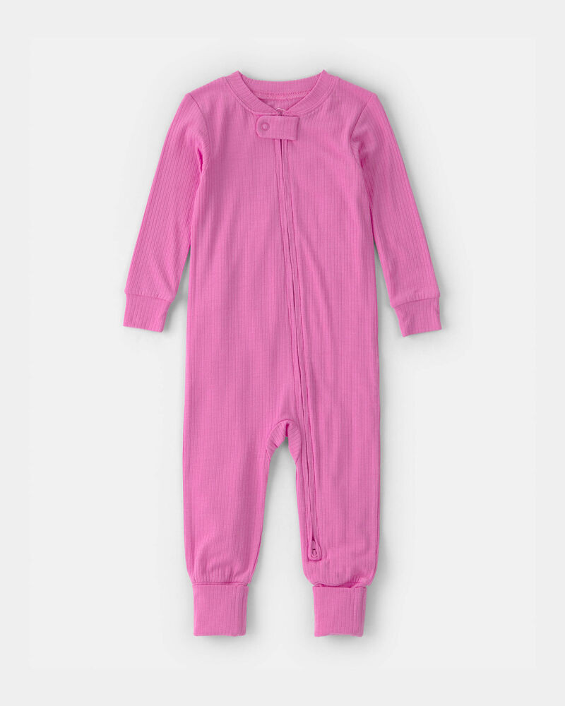 B&eacute;b&eacute; fille - Pyjama 1 pi&egrave;ce Ajust&eacute; PurelySoft - Rose, image 1 sur 7 diapositives