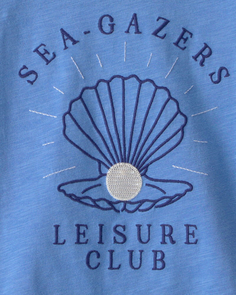 Girls Seashell Top - Blue, image 3 of 4 slides