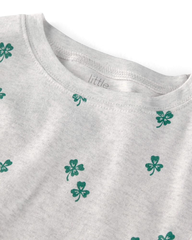 Kid Organic Cotton Pyjamas in Lucky Clovers Print, image 2 of 4 slides