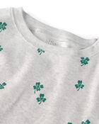 Kid Organic Cotton Pyjamas in Lucky Clovers Print, image 2 of 4 slides