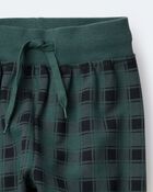 Toddler No-Seam Jogger Pant in Plaid - Green/Black, image 7 of 7 slides