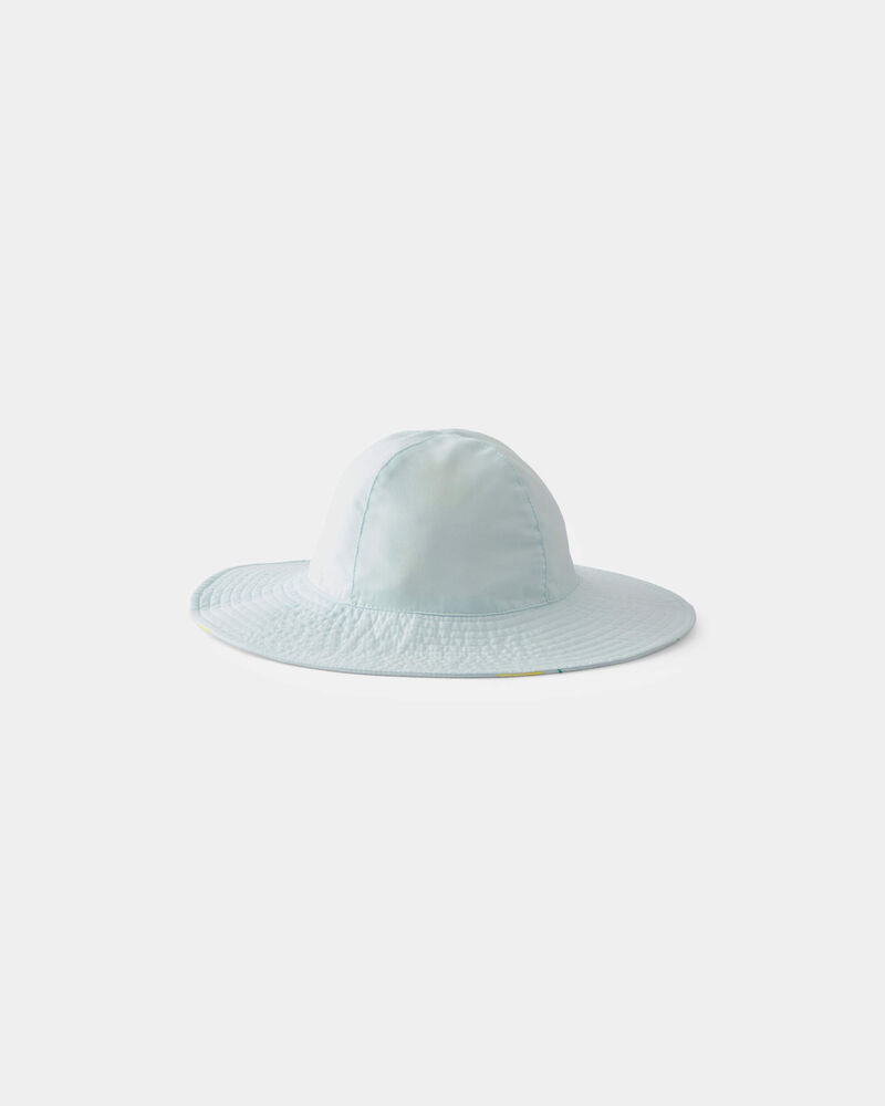 Toddler Girl Reversible Lemon Swim Hat - Blue, image 3 of 4 slides