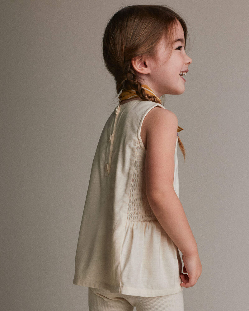 Tout-petit fille - Haut &agrave; smocks - Cr&egrave;me, image 4 sur 6 diapositives