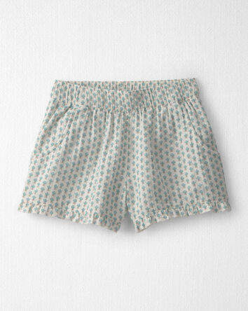 Girls 2-Piece Organic Cotton Gauze Top & Short Set in Floral, 