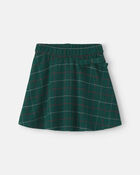 Girls Bow Plaid Skort - Green, image 1 of 3 slides