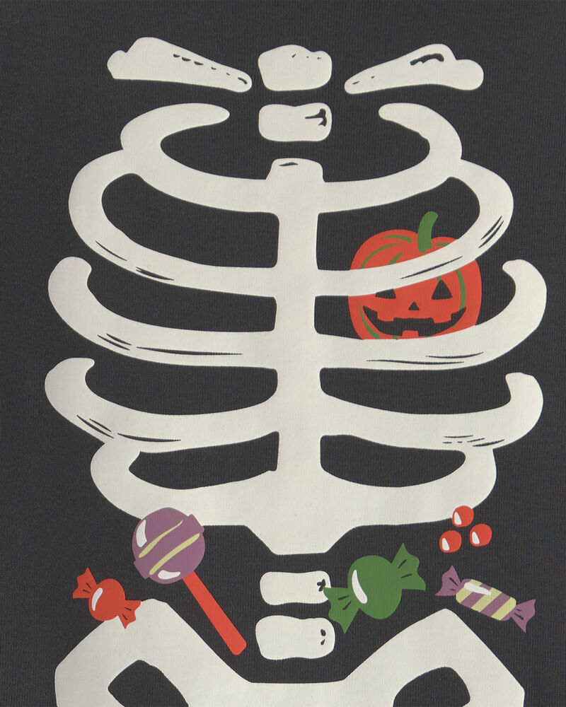 Toddler 2-Piece Halloween Skeleton 100% Cotton Snug Fit Pyjama Set - Black, image 4 of 5 slides
