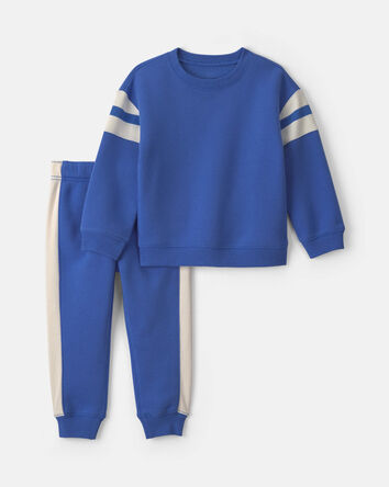 Tout-petit gar&ccedil;on - Ensemble 2 pi&egrave;ces haut manches longues et pantalon en molleton &ndash; Bleu, 