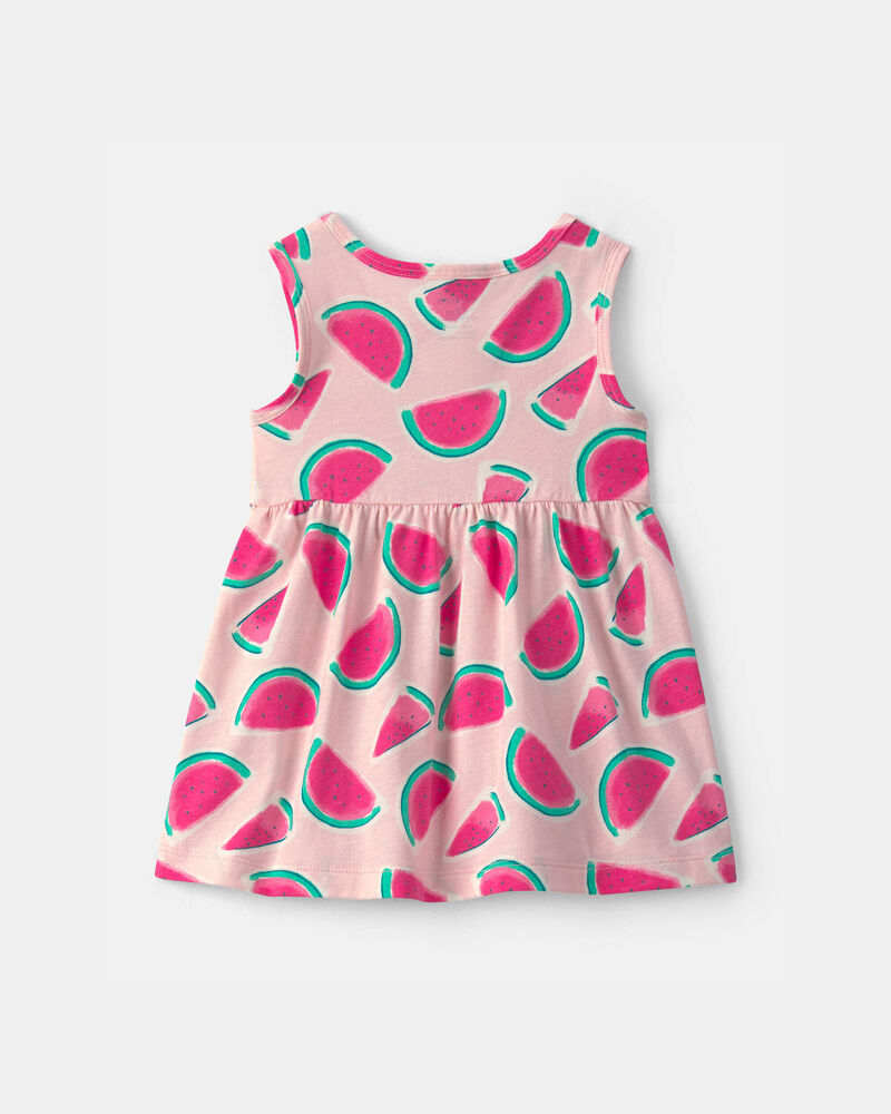 Baby Girl Watermelon Sleeveless Dress - Pink, image 2 of 4 slides