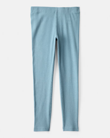 Filles - Legging extensible à enfiler en coton à motif fleuri - Bleu, 