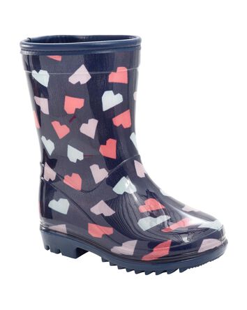 Toddler Heart Print Rain Boots, 