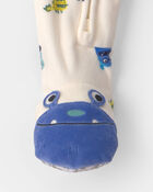 B&eacute;b&eacute; gar&ccedil;on - Pyjama ajust&eacute; 1 pi&egrave;ce &agrave; pieds en DreamPlush avec fermeture &agrave; glissi&egrave;re double sens &agrave; motif monstre - Cr&egrave;me, image 4 sur 5 diapositives