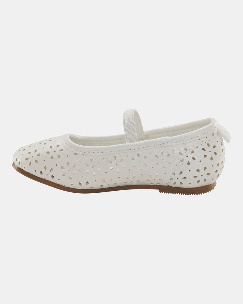 Toddler Floral Ballet Flats - White, image 6 of 8 slides