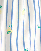 Tout-petit fille - Jupe-short &agrave; rayures et citrons - Bleu/Ivoire, image 3 sur 3 diapositives