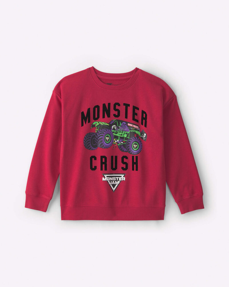 Boys Monster Jam Pullover Sweatshirt - Red, image 1 of 2 slides