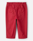 B&eacute;b&eacute; fille - Pantalon en serg&eacute; avec poches motif coeur - Rouge, image 2 sur 4 diapositives