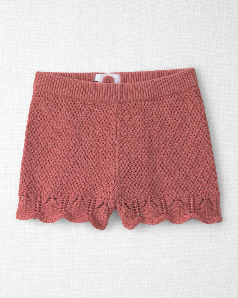 Baby Girl 2-Piece Organic Cotton Knit Top & Short Set, image 3 of 6 slides
