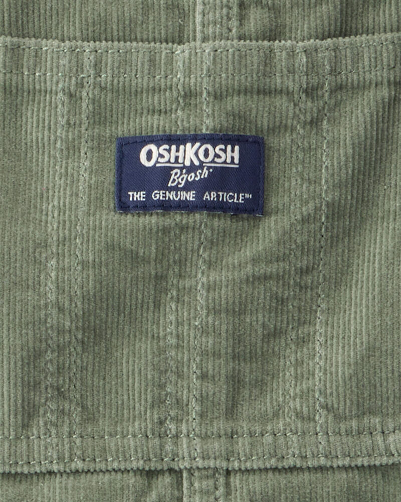 Toddler Solid Corduroy Overalls - Green, image 3 of 4 slides