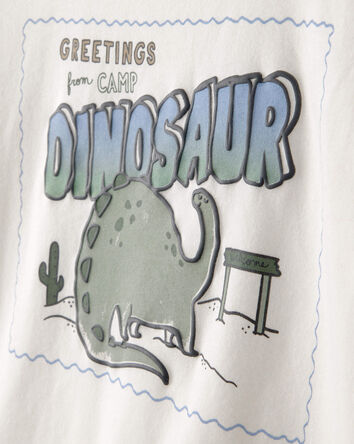 Tout-petit gar&ccedil;on - T-shirt &agrave; manches longues, dinosaures - Ivoire, 