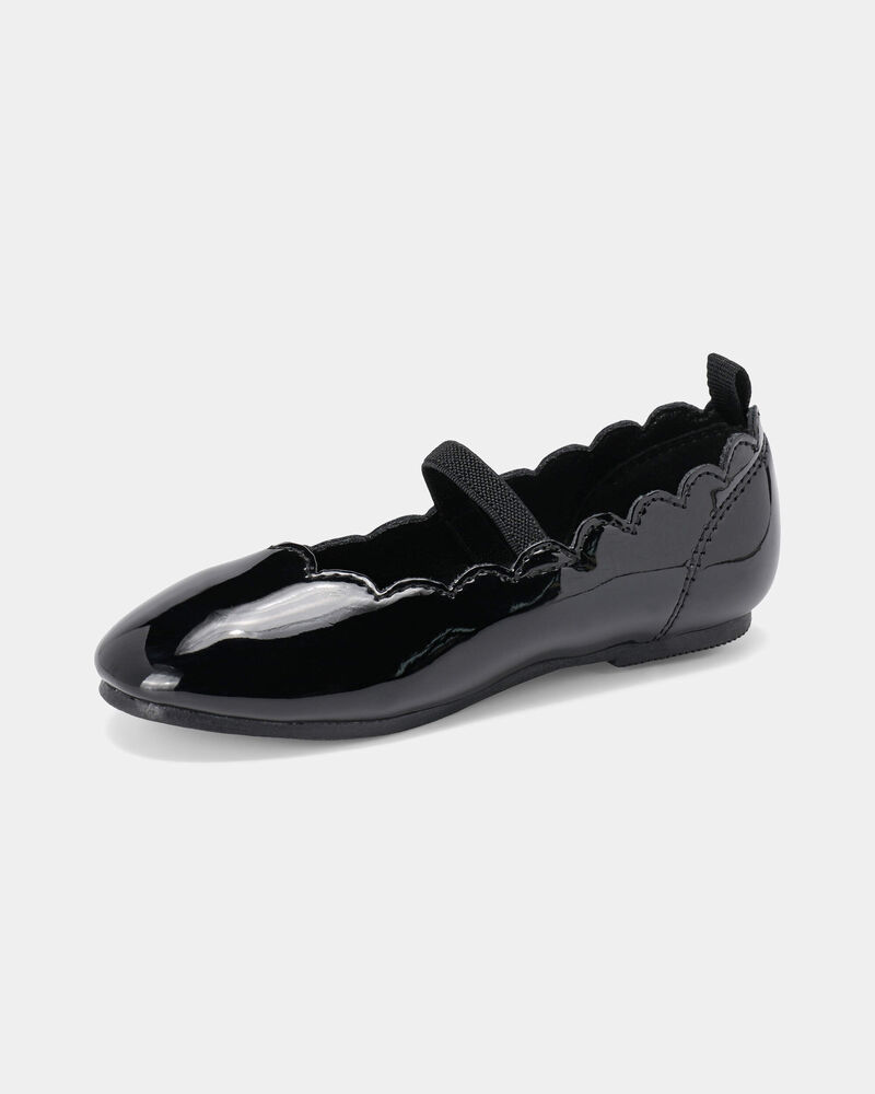 Toddler Girl Scallop Edge Shiny Dress Shoes - Black, image 6 of 6 slides