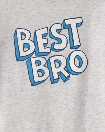Boys 'Best Bro' Long-Sleeve Graphic Tee - Grey, 