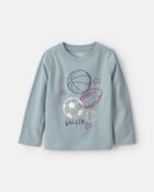 Tout-petit gar&ccedil;on - T-shirt manches longues &agrave; imprim&eacute; basketball &laquo;Baller&raquo; &ndash; Bleu, image 1 sur 2 diapositives