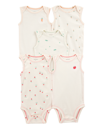 Baby 5-Pack Vegetables Short-Sleeve Bodysuit, 