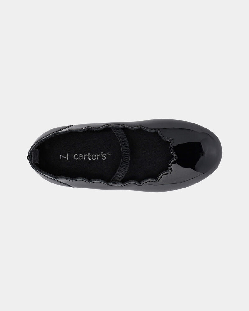Toddler Girl Scallop Edge Shiny Dress Shoes - Black, image 4 of 6 slides