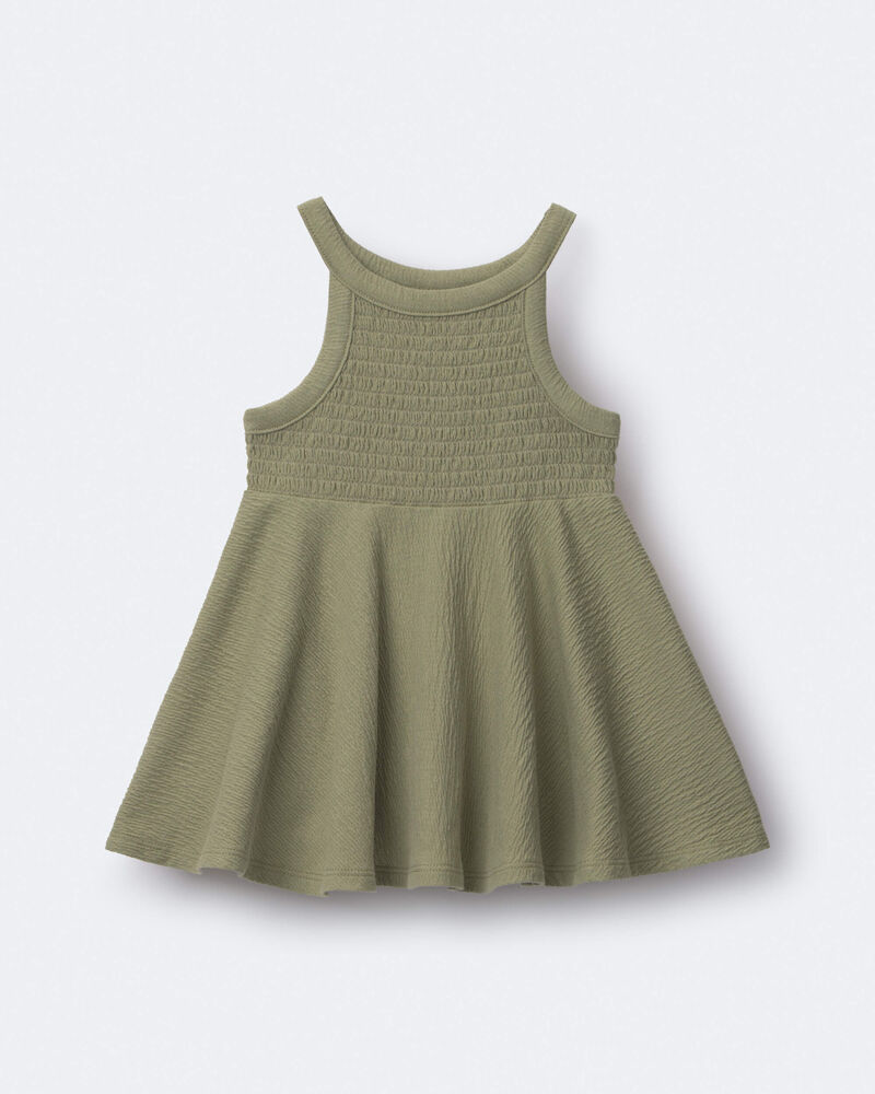 Toddler Girl Smocked Peplum Top - Olive, image 1 of 2 slides