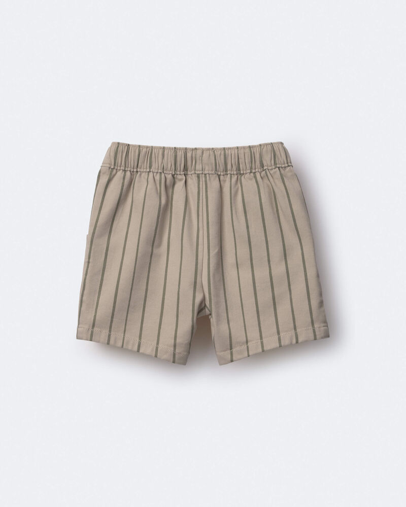 Toddler Boy Playground Shorts in Stripes - Khaki/Olive, image 5 of 6 slides