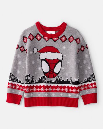 Toddler Boy ©Marvel Spider-Man Long-Sleeve Sweater - Red/Grey, 