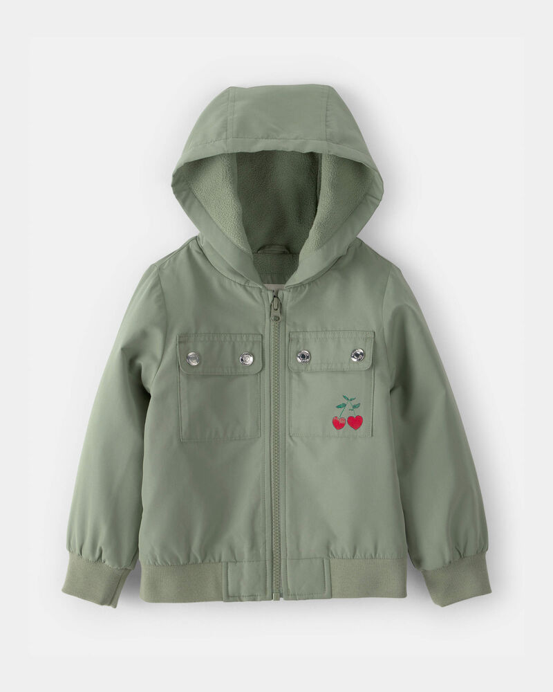 Filles - Blouson utilitaire mi-&eacute;paisseur pour fille - Vert, image 1 sur 3 diapositives
