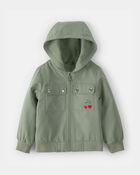 Filles - Blouson utilitaire mi-&eacute;paisseur pour fille - Vert, image 1 sur 3 diapositives