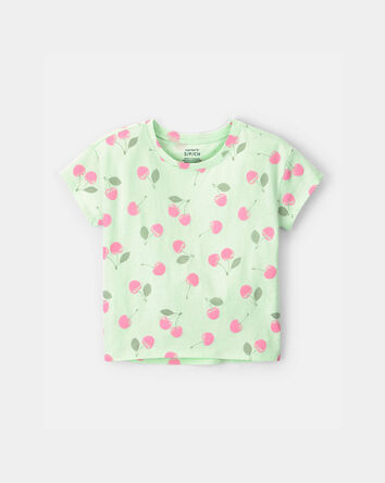 Filles - Haut &agrave; motif de cerises - Vert, 